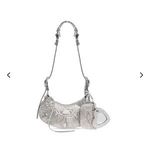 Fun Crystal Silver Handbag with Heart Charm
